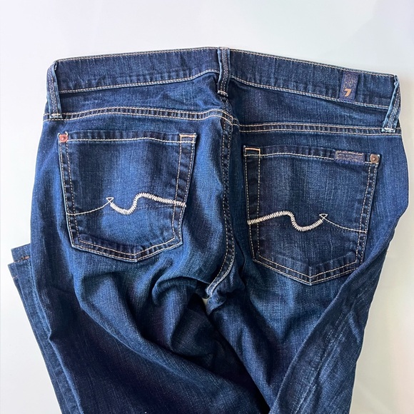 7 For All Mankind • Dark Blue Straight Leg Denim Jeans - Picture 8 of 8